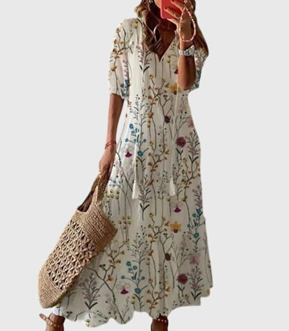 Amara | Zomerjurk Dames V-hals Boho Vintage Style 6