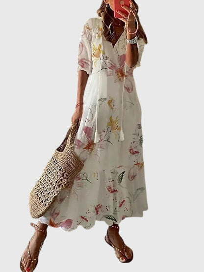 Amara | Zomerjurk Dames V-hals Boho Vintage Style 7