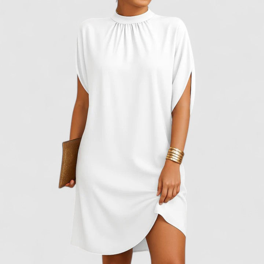 Amber | Minimalistische Mini Jurk Split-Mouw 3