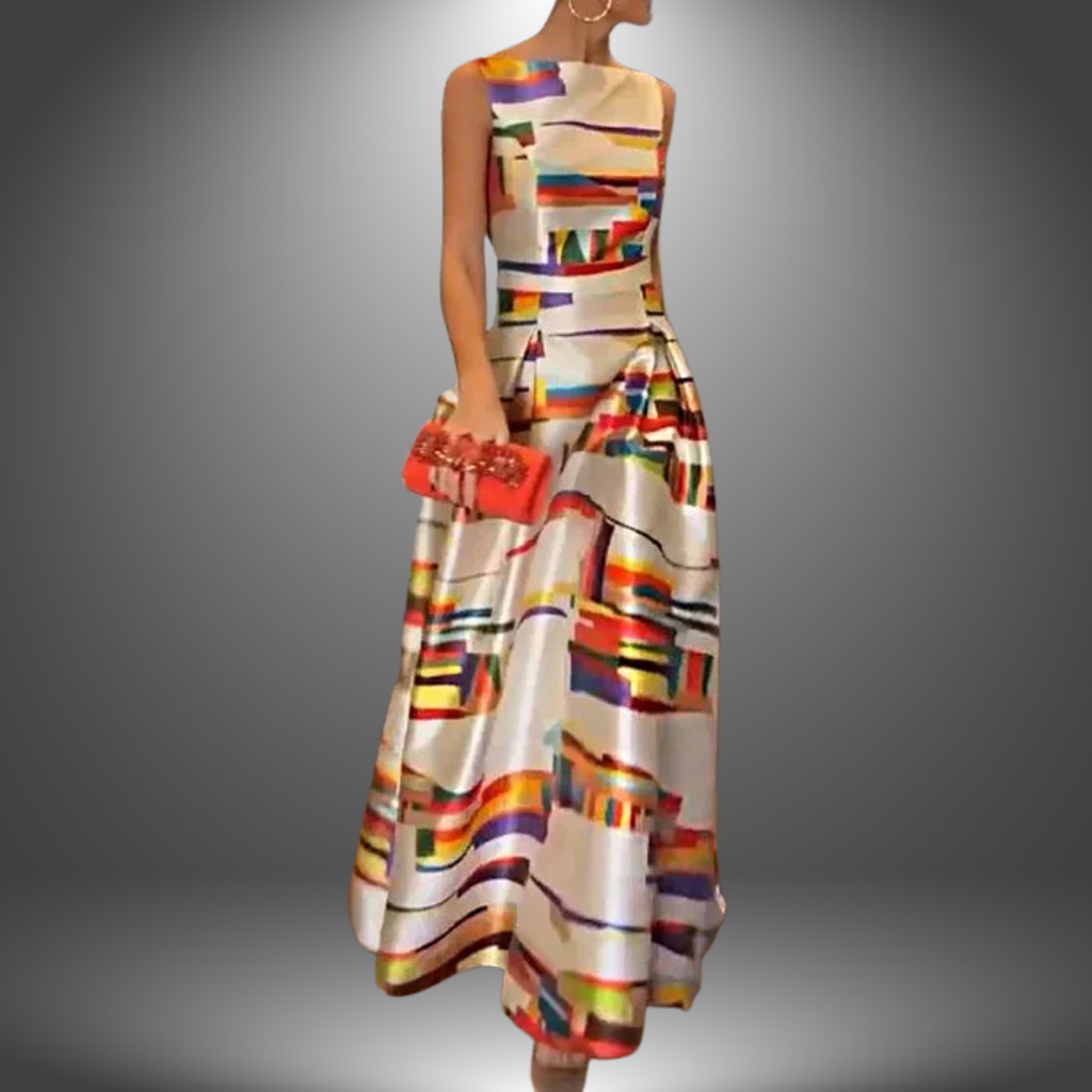Amy | Geometrische Lange Maxi Jurk Dames 0