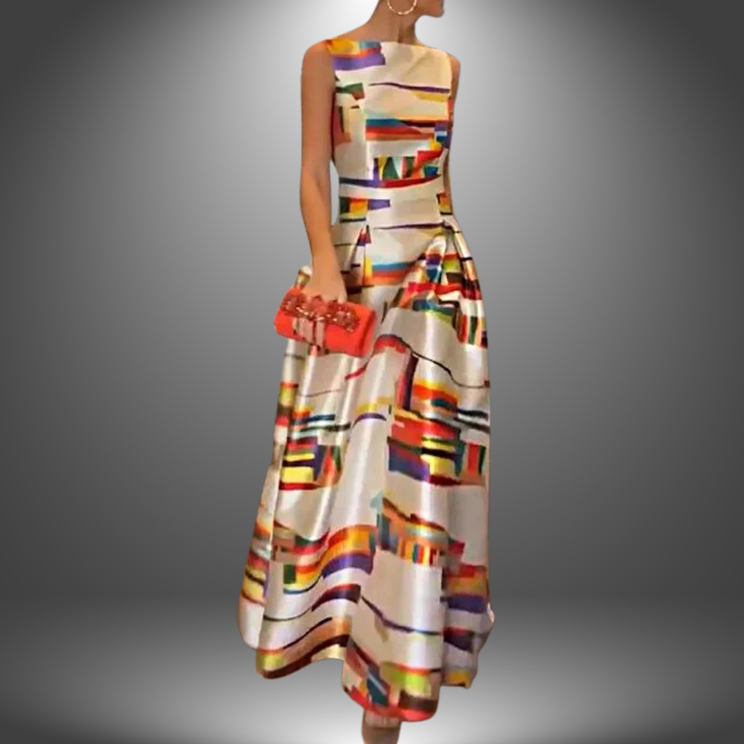 Amy | Geometrische Lange Maxi Jurk Dames 0