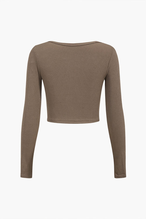 Asymmetrisch Langarmtop met Cut-Out en Knopdetails | Damesmode 1