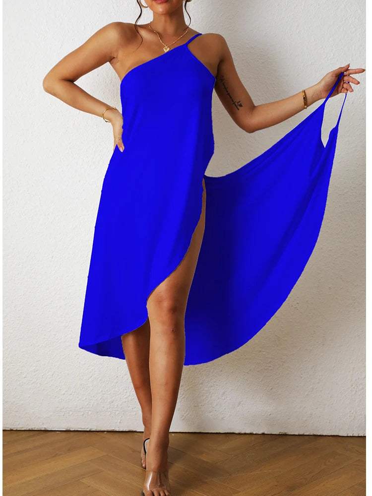 Asymmetrische Maxi-jurk met Hoge Split | Zomerjurk 1