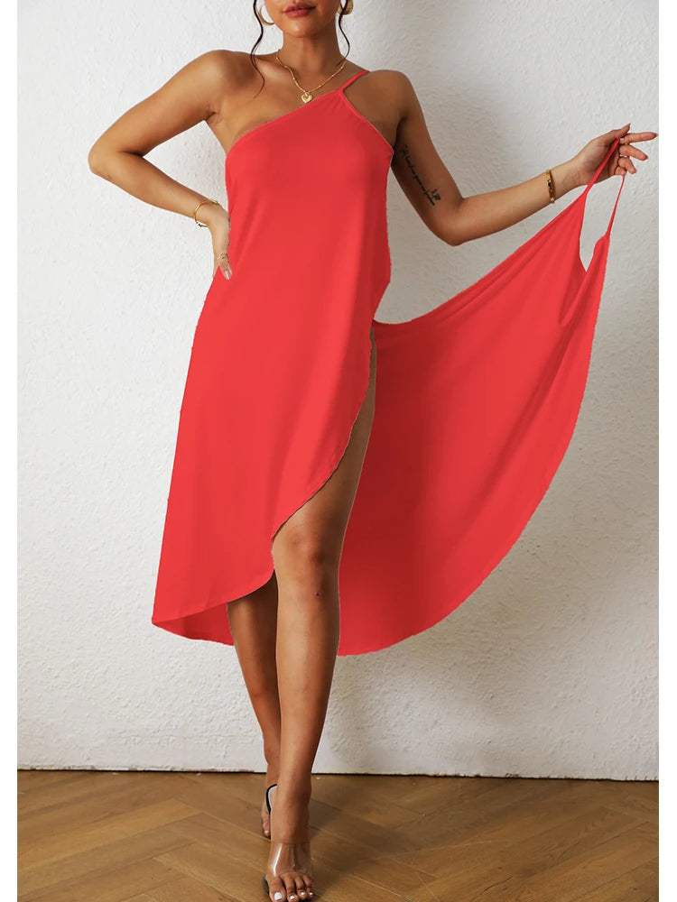 Asymmetrische Maxi-jurk met Hoge Split | Zomerjurk 3