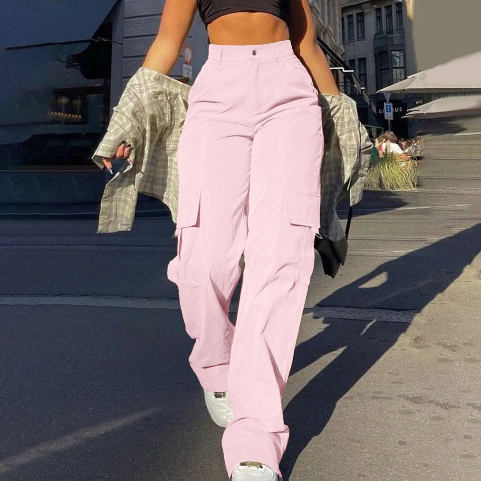 Athene | Hoge Taille Cargo Broek Dames 5