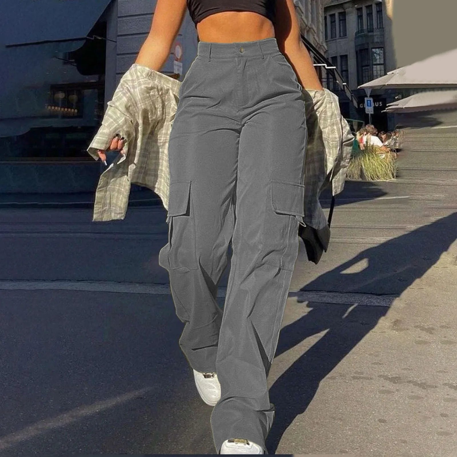 Athene | Hoge Taille Cargo Broek Dames 6