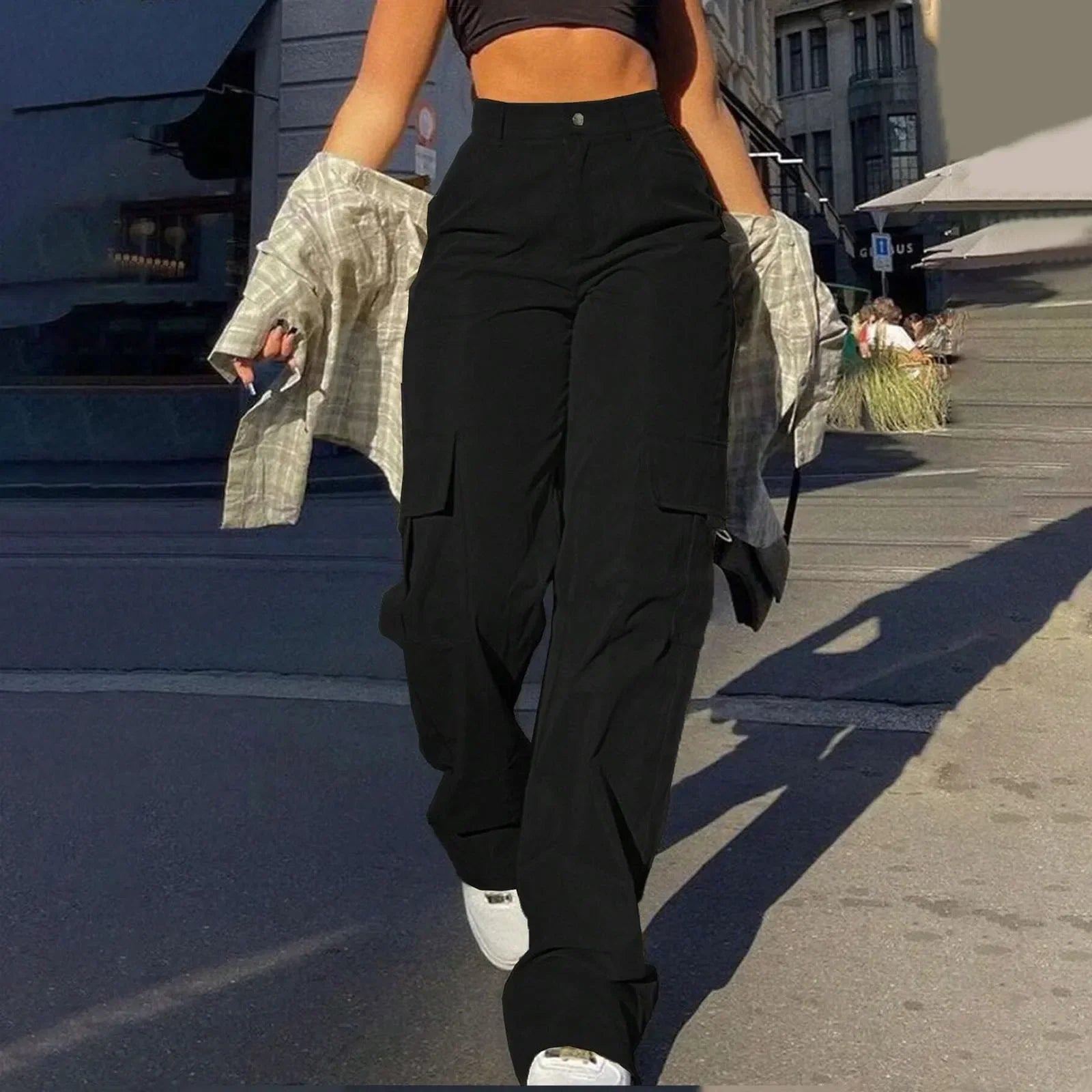 Athene | Hoge Taille Cargo Broek Dames 8