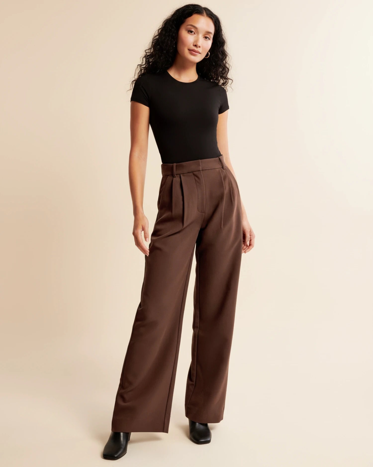Beige Damesbroek Hoge Taille | Geplooide Damesmode 10