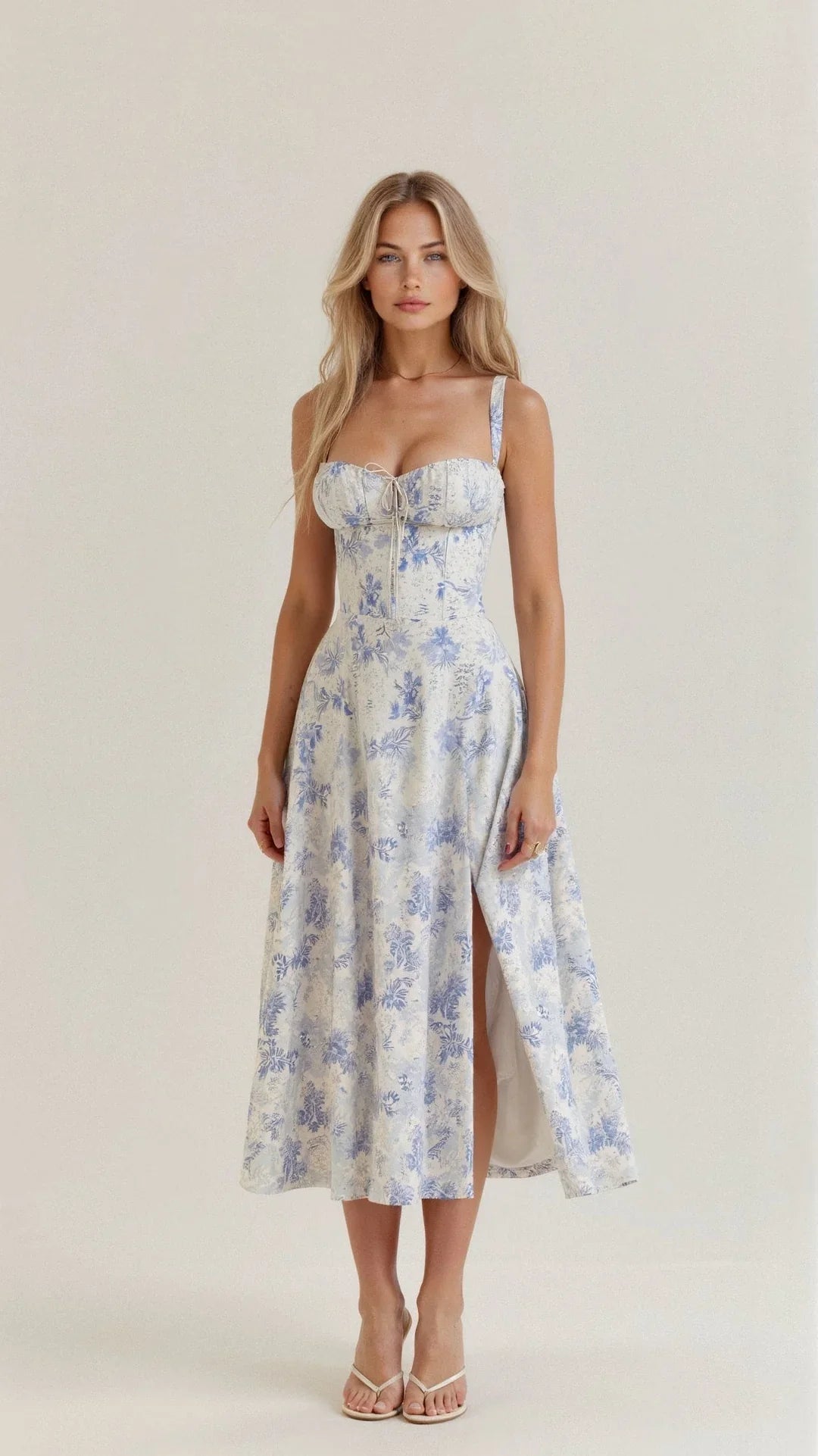 Bloemenjurk | Elegante Bustier Met Taille Shaper 1