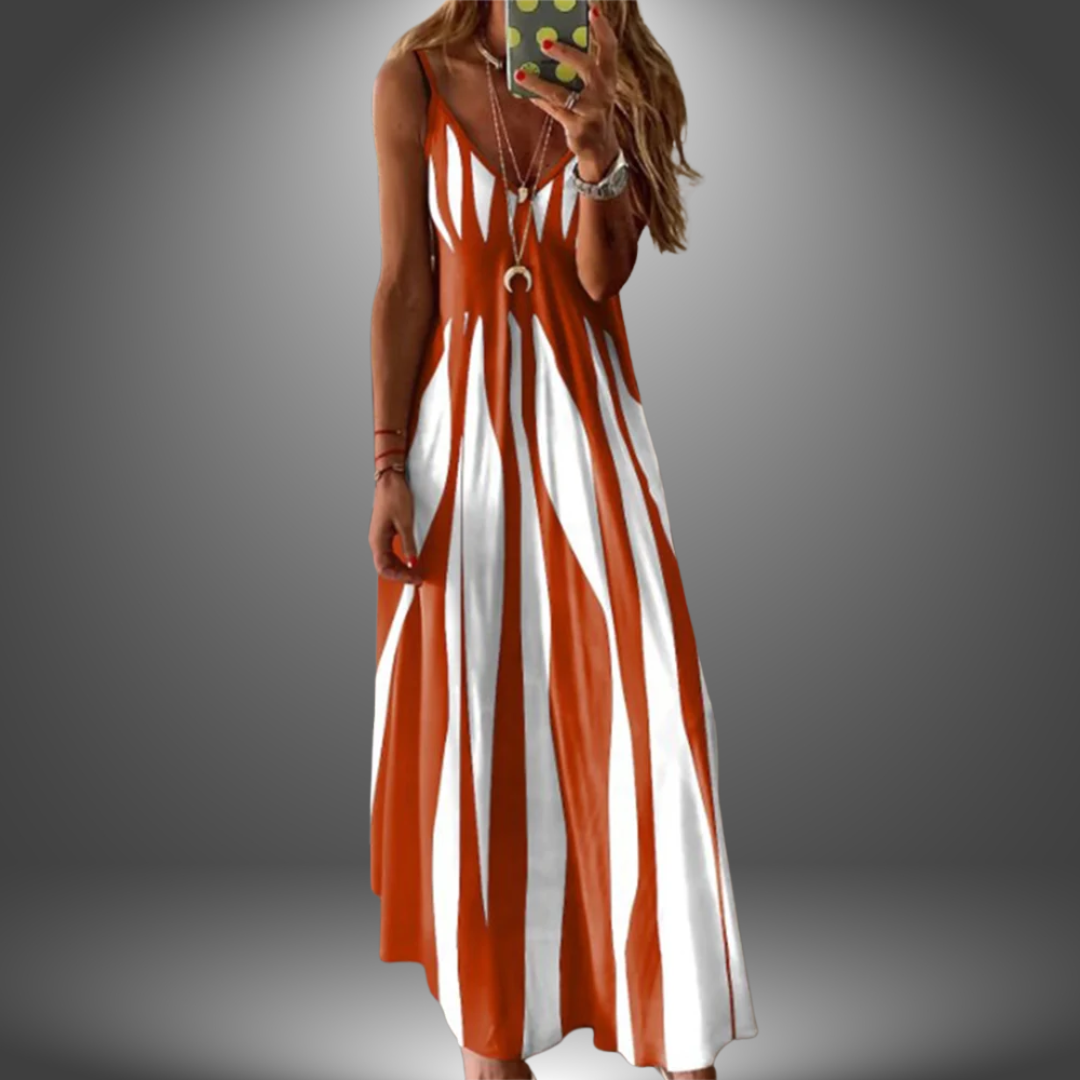 Brianna | Mouwloze Maxi Jurk Dames met Strepen 3