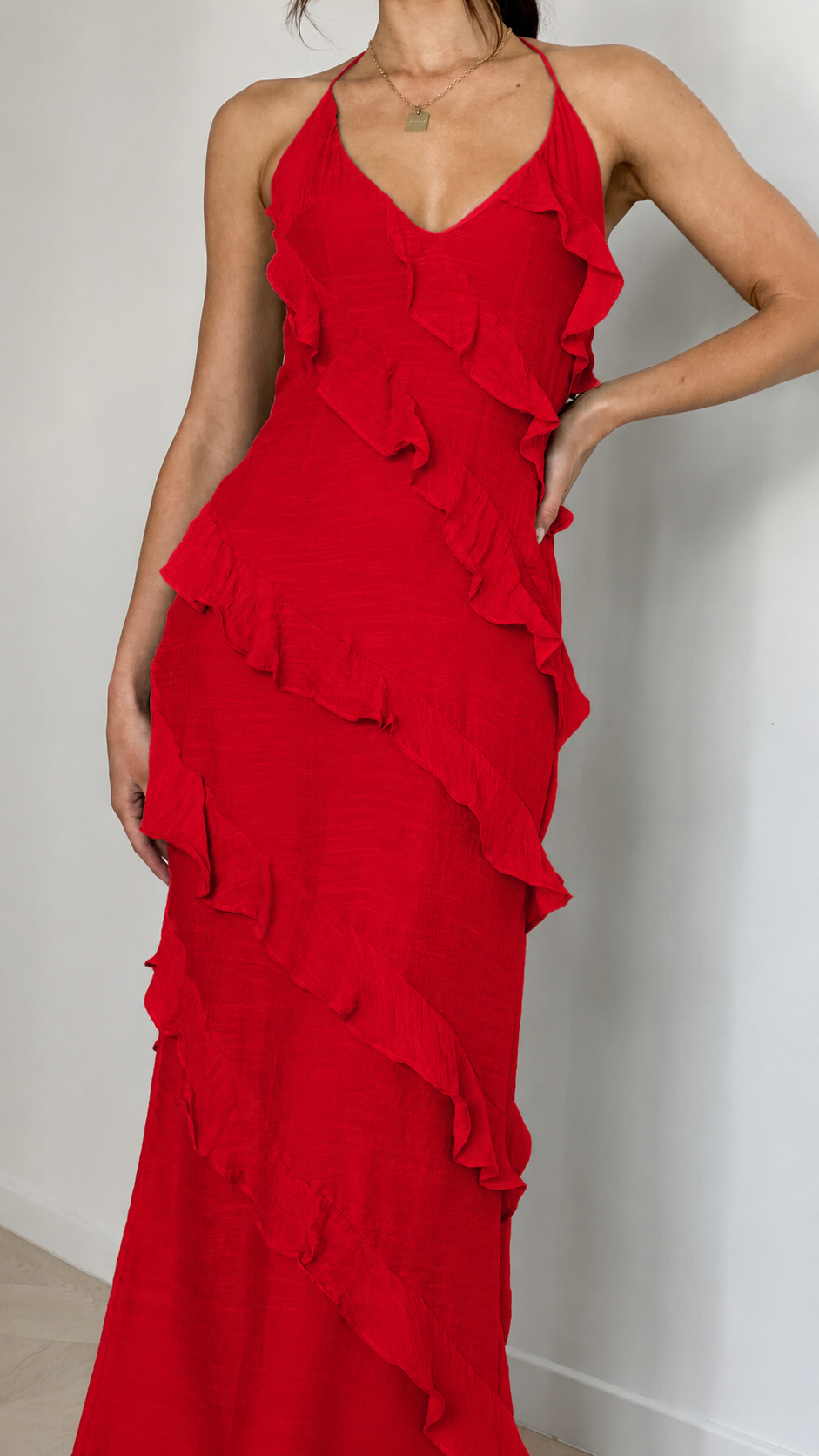 Aurore Maxi Jurk Polyester Dames | Gedrapeerd | Elegante Feestlook