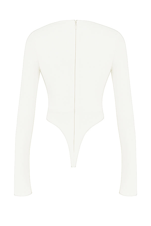 Chic Witte Uitsnijding Crop Top | Lange Mouwen voor Vrouwen 5