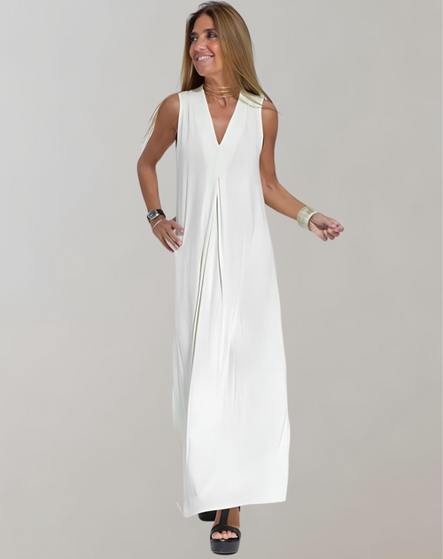 Christina Maxi Jurk V-hals | Lange Jurk Dames Zomer Elegantie 0