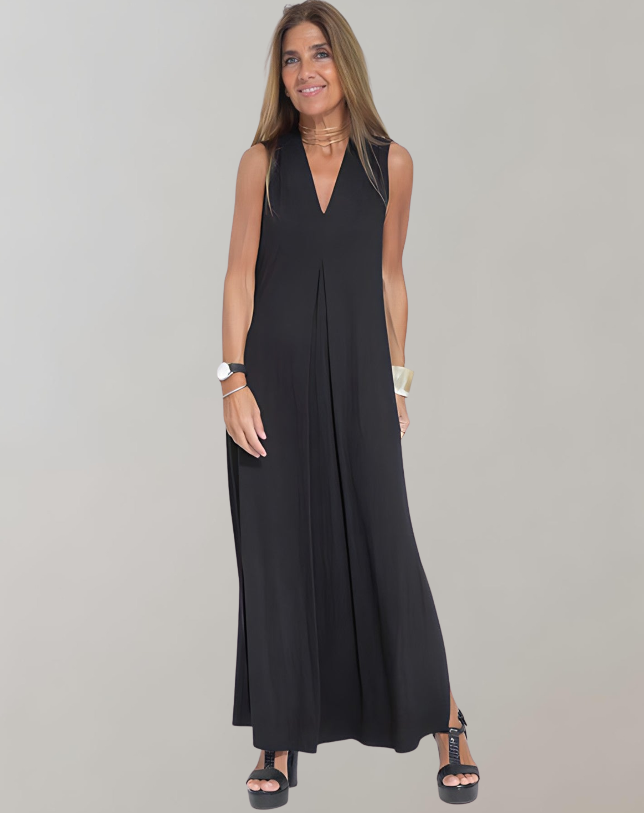 Christina Maxi Jurk V-hals | Lange Jurk Dames Zomer Elegantie 1