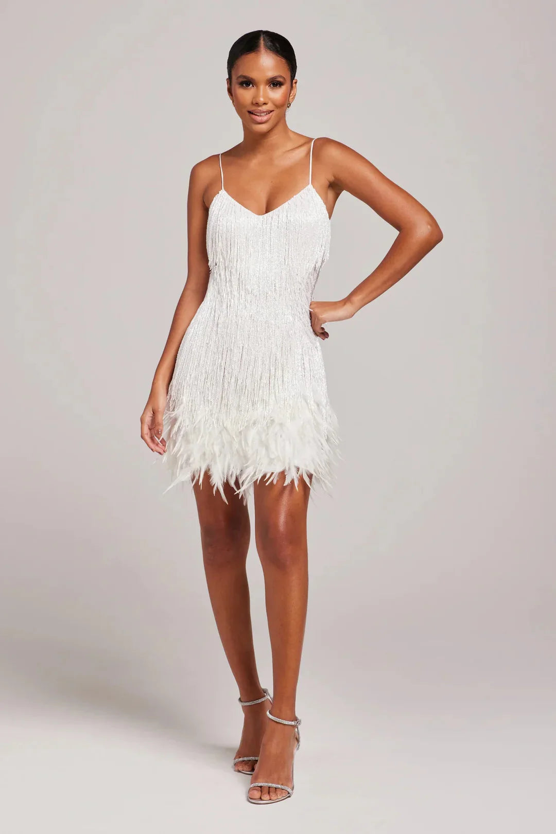 Dames Mini Jurk met Veren Zoom | Chic en Elegante Jurk 0