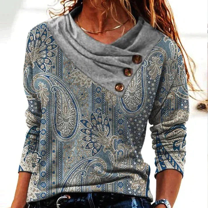 Damesblouse Paisleyprint met Lange Mouwen | Casual Chic 0