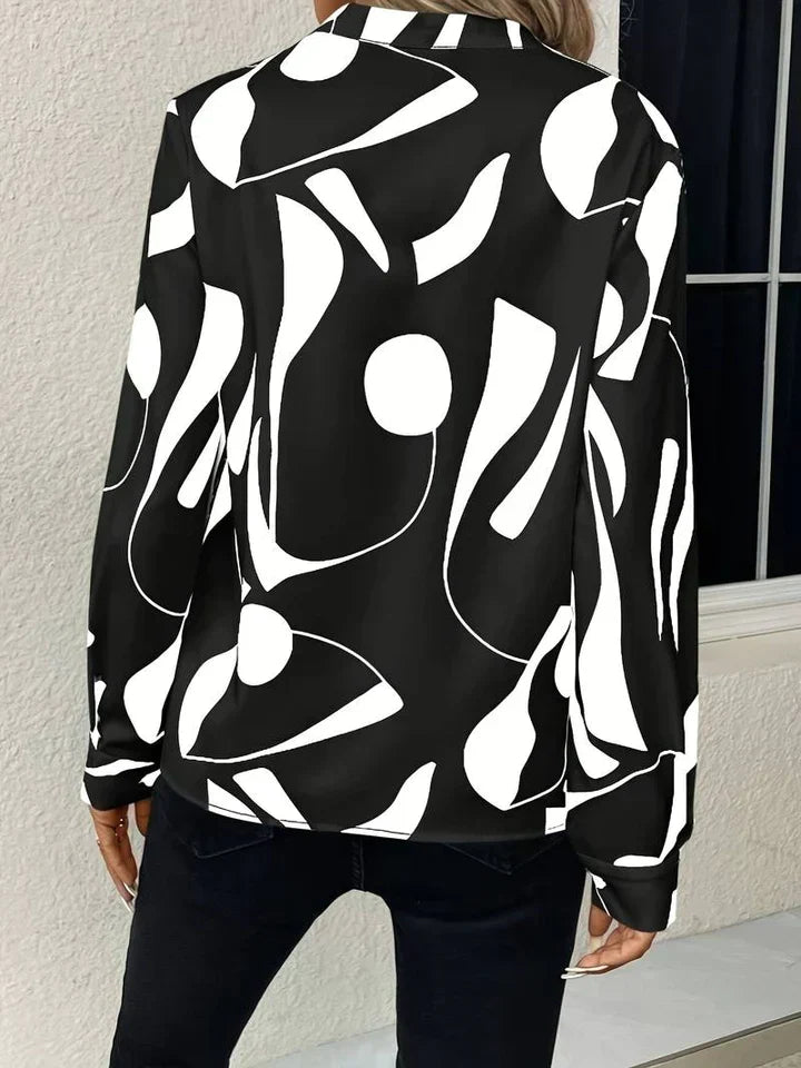 Damesblouse met Lange Mouwen en Abstracte Print | Stella 5