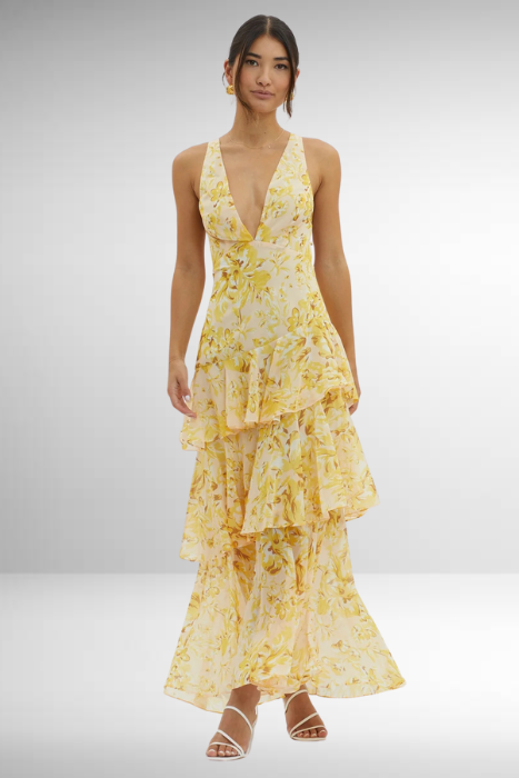 Eileen | Lange Zomerjurk Dames in Turquoise Chiffon 9