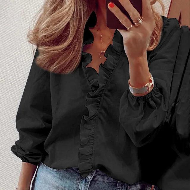 Elegante Blouse met Ruches | Blouse Dames voor Elke Gelegenheid 2