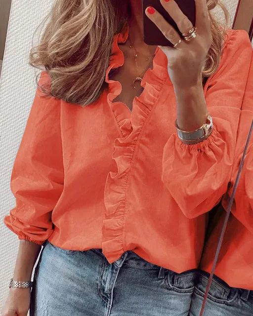 Elegante Blouse met Ruches | Blouse Dames voor Elke Gelegenheid 4