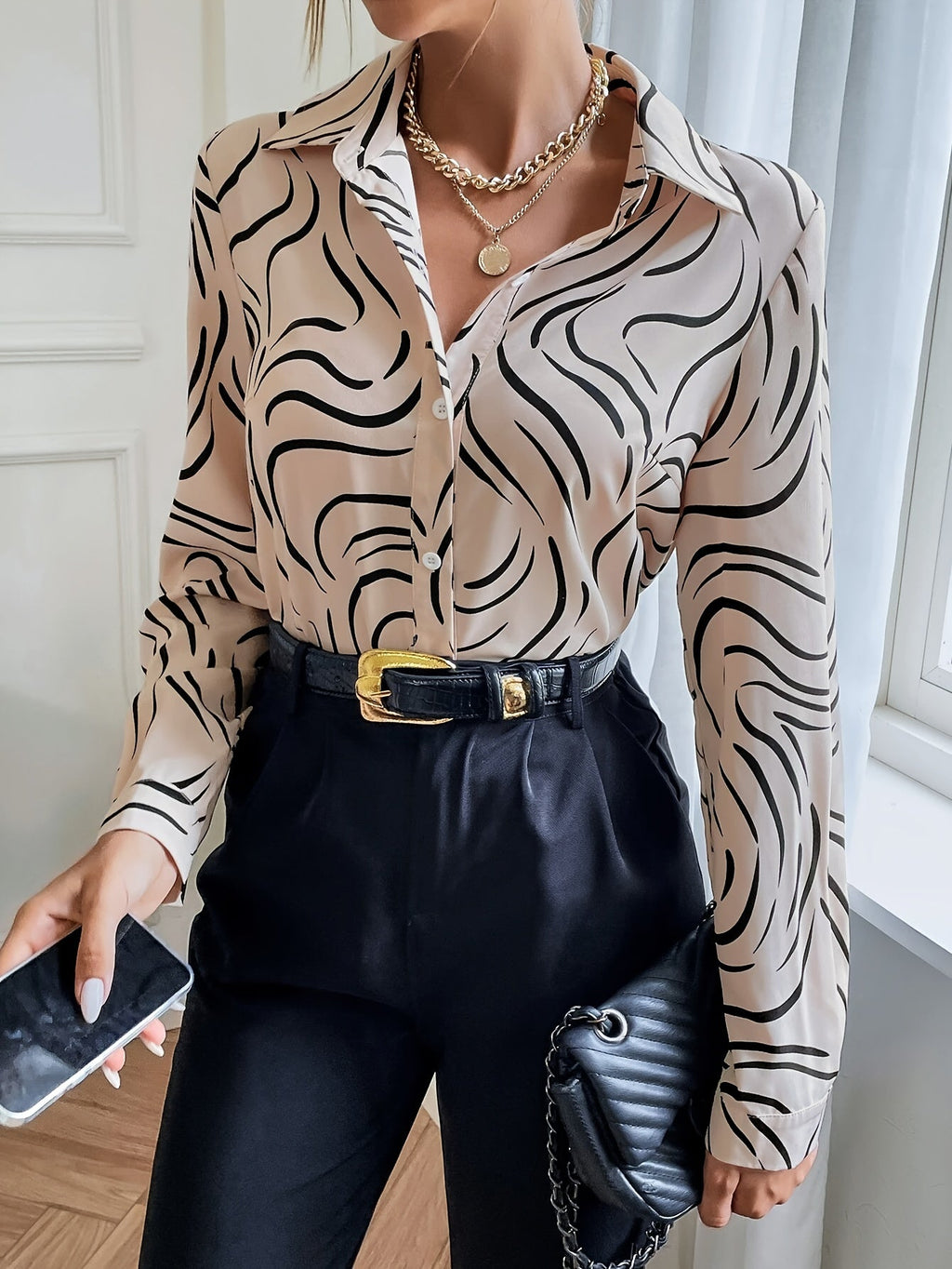 Elegante Dames Blouse met Lange Mouwen | Stijlvol en Comfortabel 1