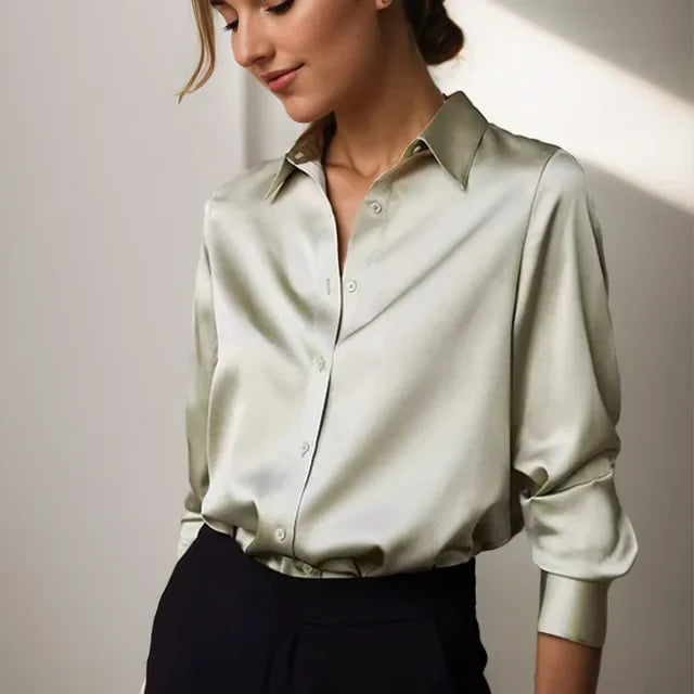 Elegante Damesblouse met Zachte Glans | Damesmode 0
