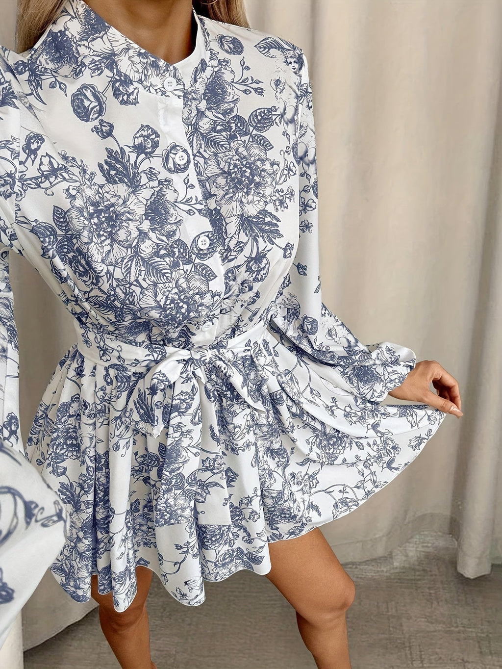 Elegante Damesjurk met Historische Print | Lange Dames Jurk 3