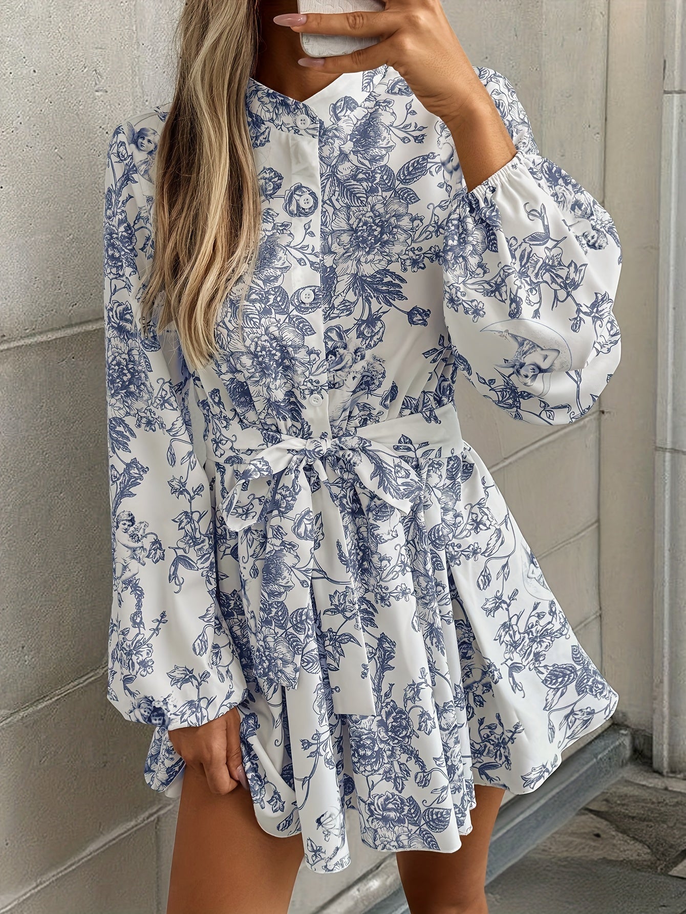 Elegante Damesjurk met Historische Print | Lange Dames Jurk 4