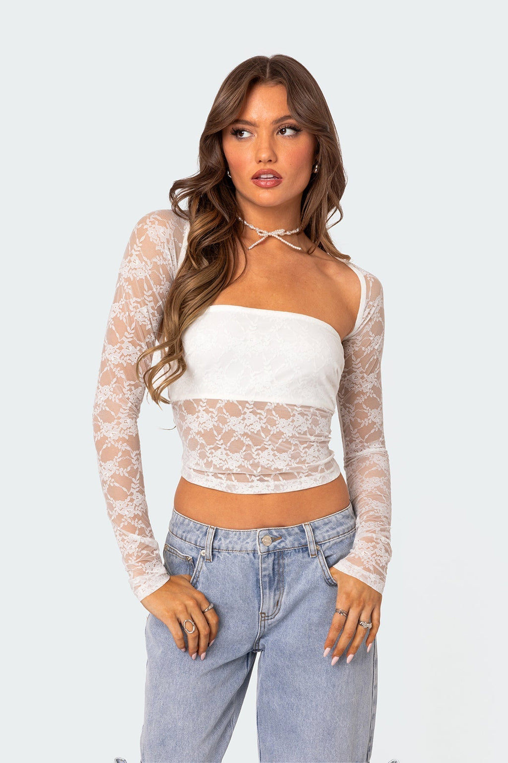 Elegante Kanten Top Set | Dames Top en Onderstuk 0