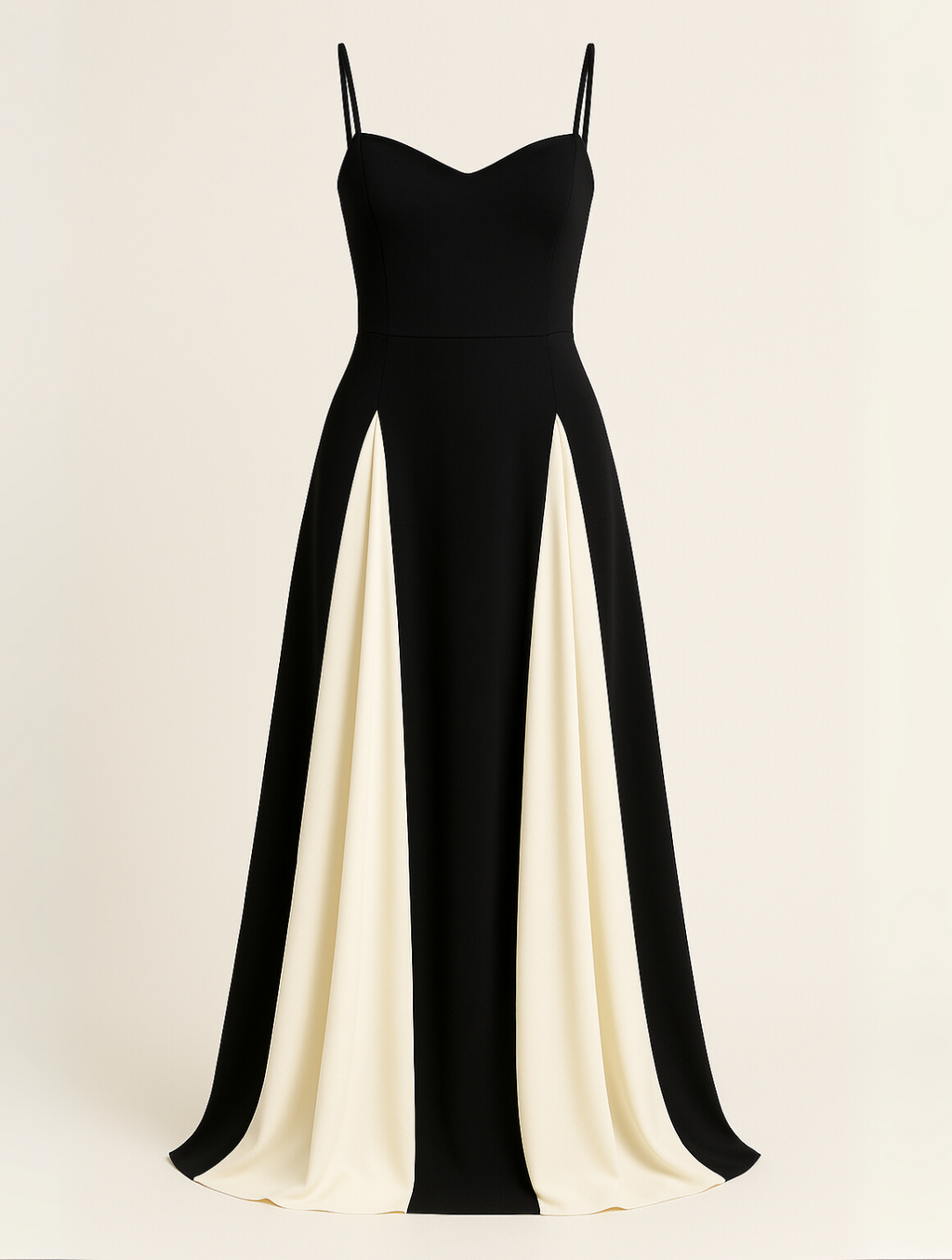 Elegante Lange Jurk Dames | Avondjurk Met Contrasterend Paneel 4