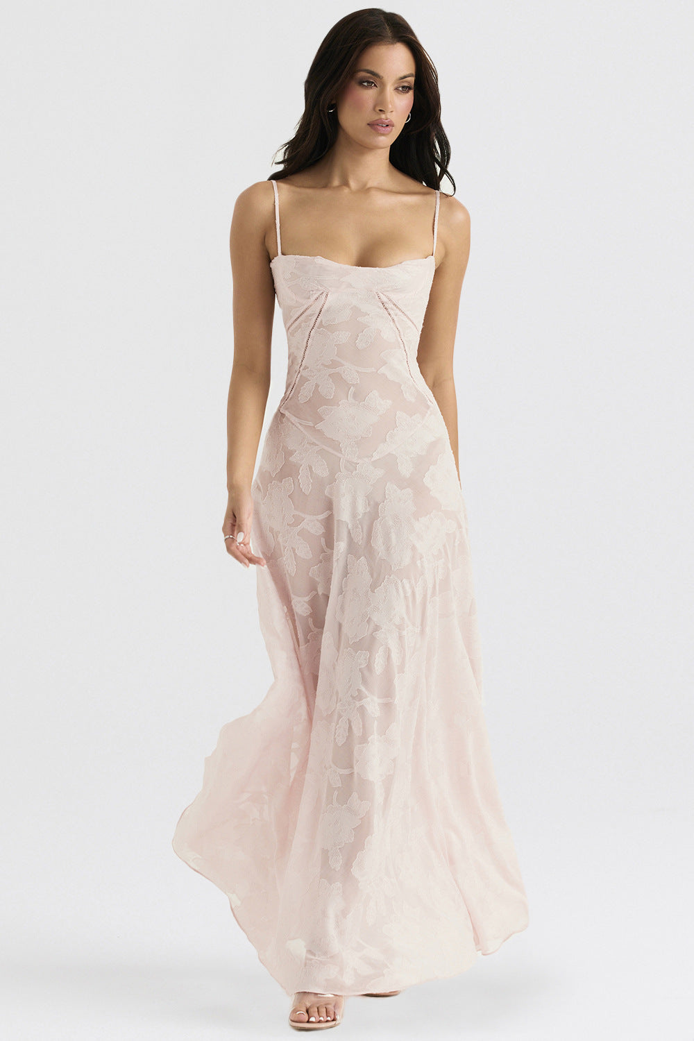 Elegante Maxi Jurk Dames | Slanke Lange Jurk met Spaghettibandjes 0