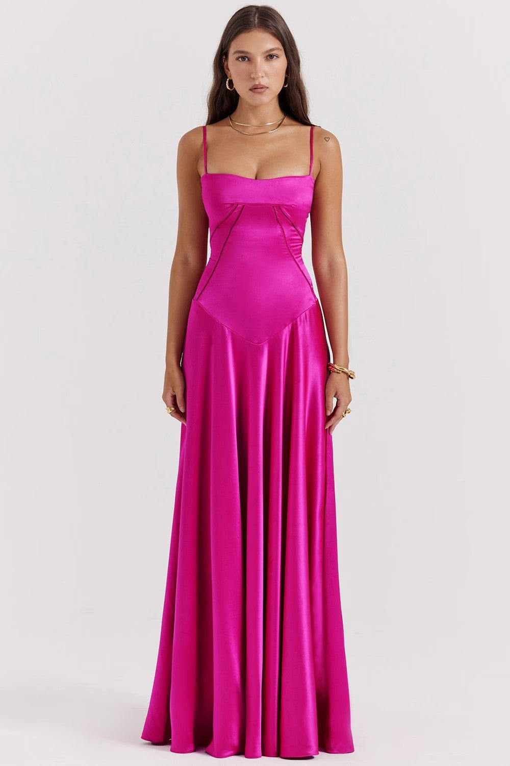 Elegante Maxi Jurk Dames | Slanke Lange Jurk met Spaghettibandjes 4