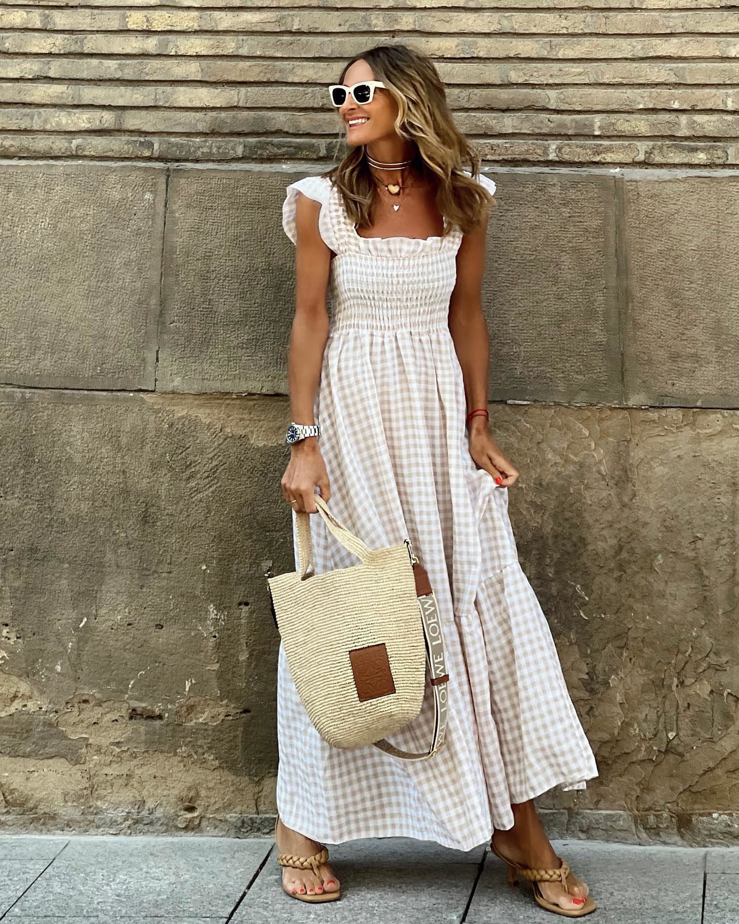 Elegante Maxi Jurk Met Ruches | Lange Jurk Dames 0