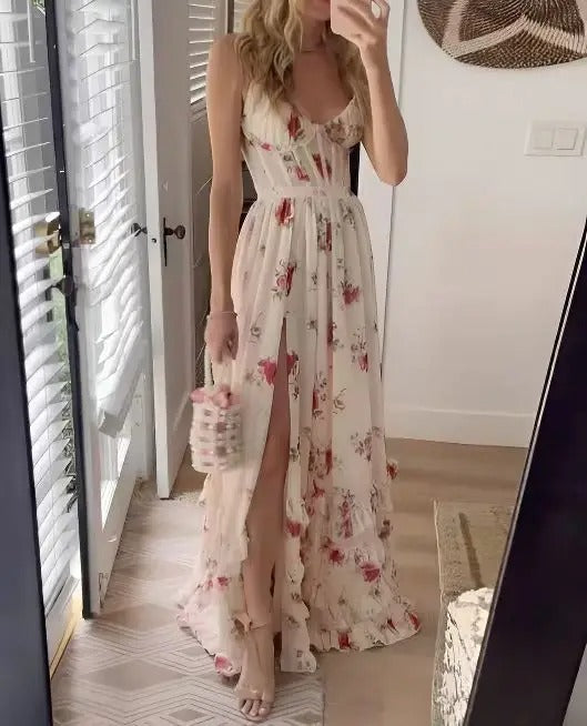 Elegante Maxi Jurk met Bloemenprint | Lange Jurk Dames 0