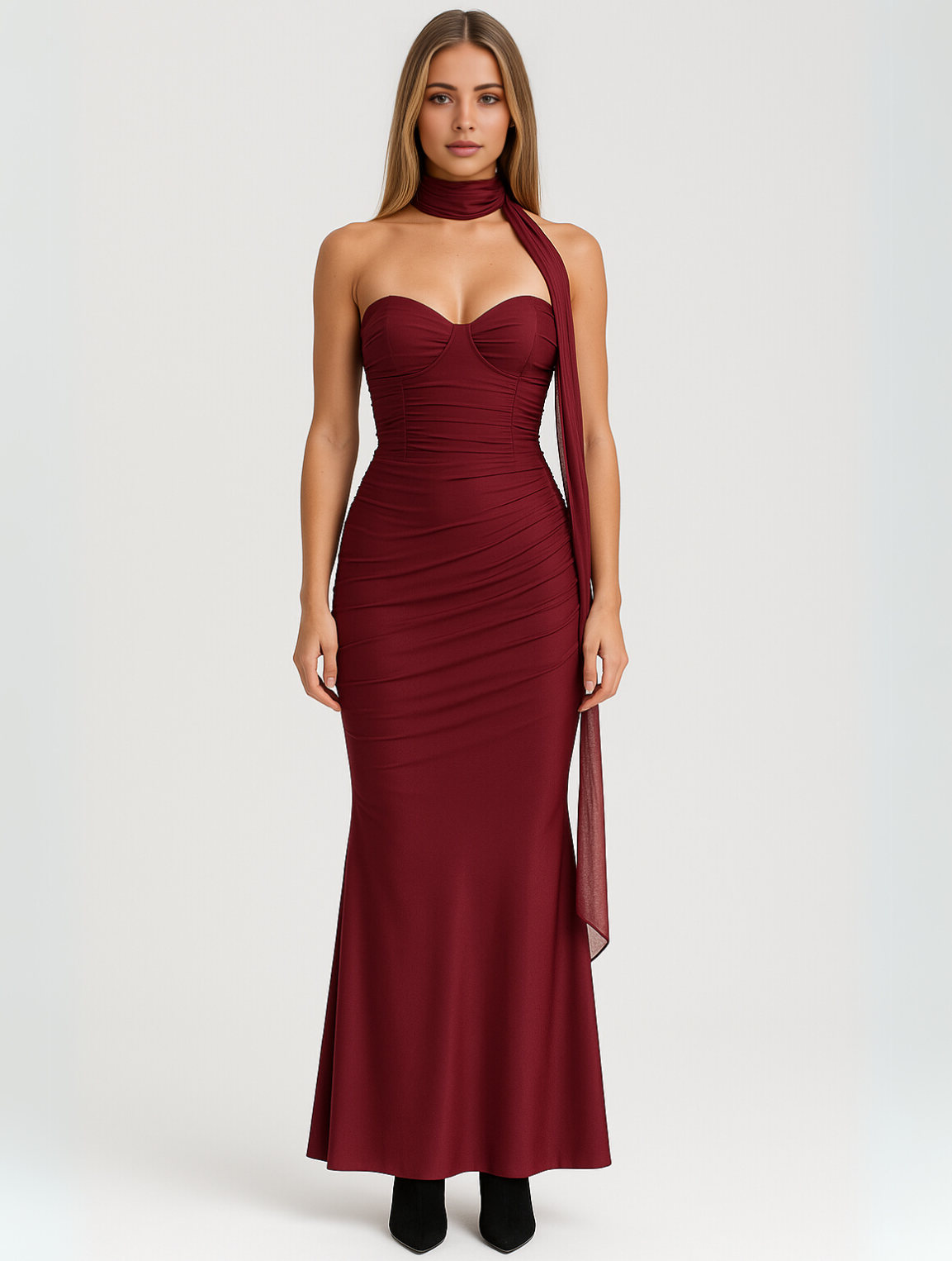 Elegante Strapless Chokerjurk | Tijdloze Stijl voor Speciale Gelegenheden 5
