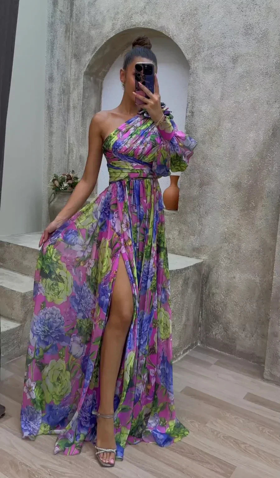 Elegante Wijde Schouderjurk | Zomerjurk voor Evenementen 0