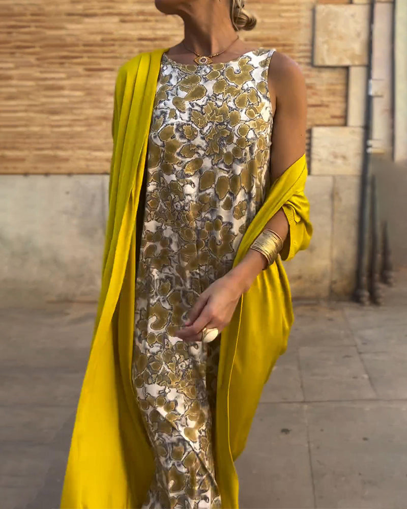 Eliza | Elegante Maxi Jurk Dames met Gouden Patronen 1