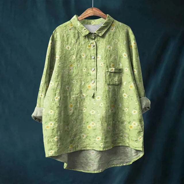 Elysia | Vintage Bloemenblouse Elegante V-hals Dames 0