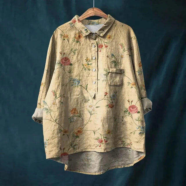 Elysia | Vintage Bloemenblouse Elegante V-hals Dames 2