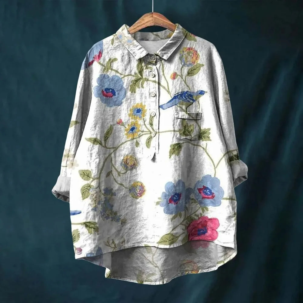 Elysia | Vintage Bloemenblouse Elegante V-hals Dames 3