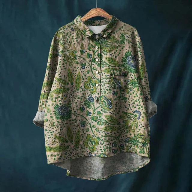 Elysia | Vintage Bloemenblouse Elegante V-hals Dames 6