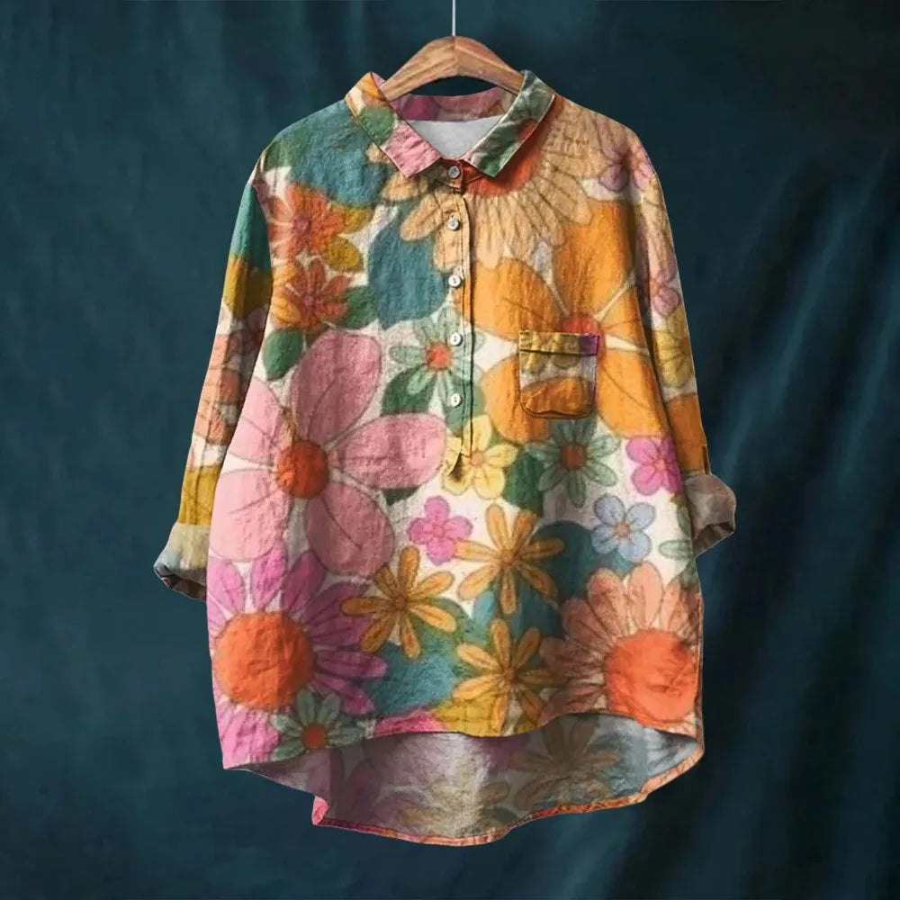 Elysia | Vintage Bloemenblouse Elegante V-hals Dames 7