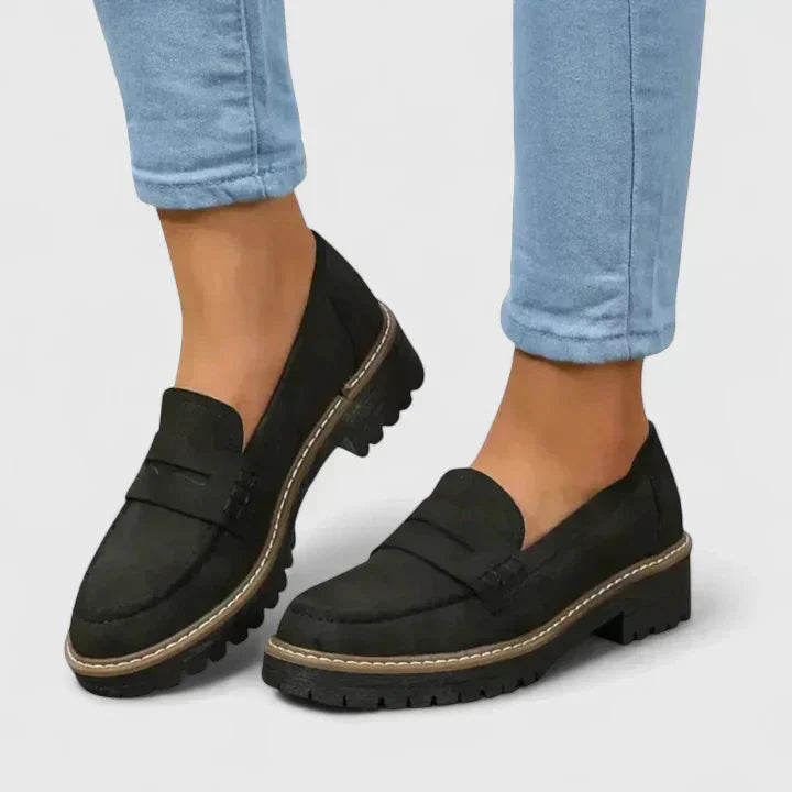 Emma | Zwarte Instappers Dames Met Ergonomische Binnenzool 0