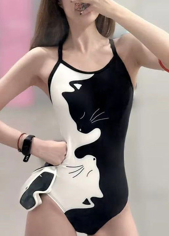 Feline | Kattenprint Bodysuit Hoge Stretch 0