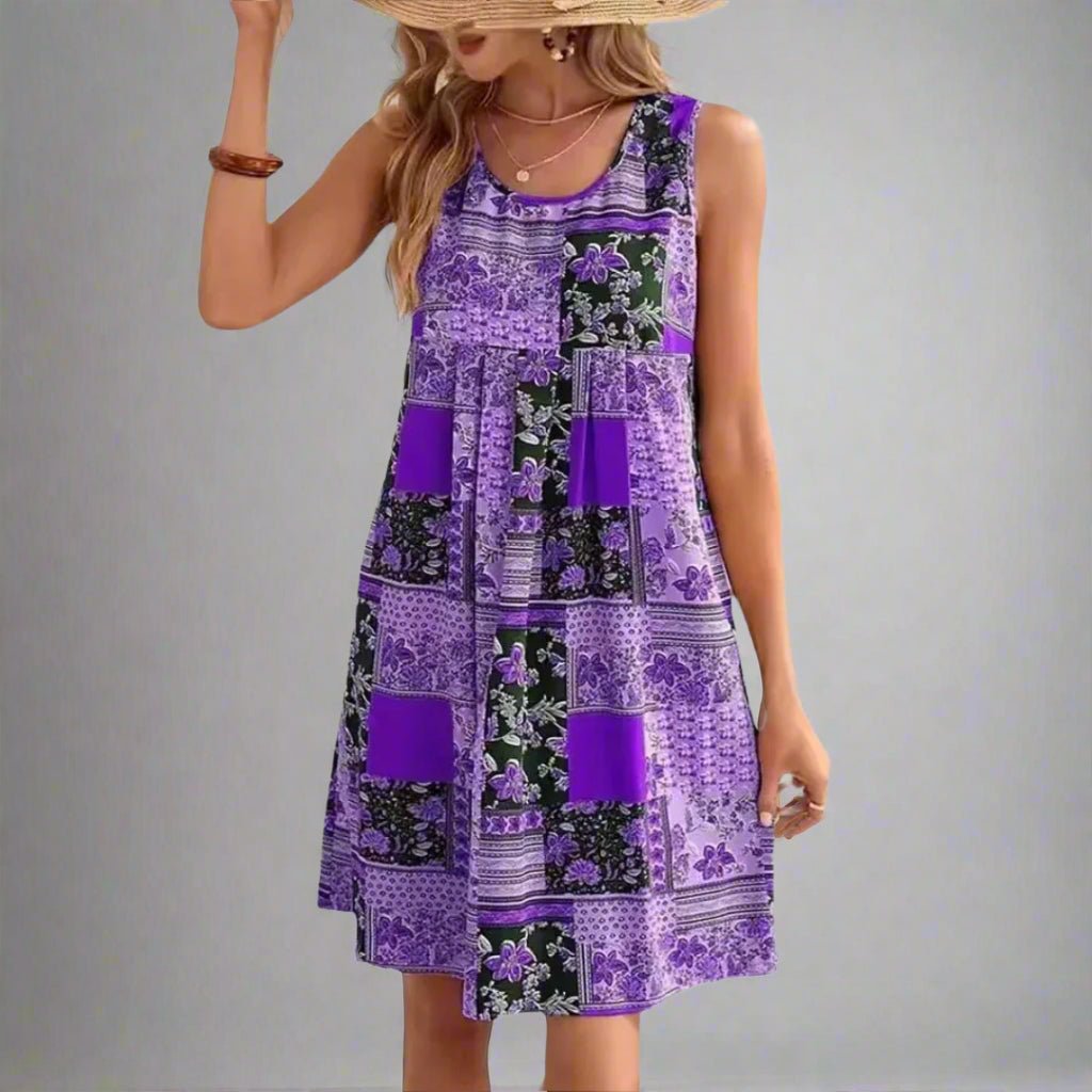 Fleur | Boho Mini Jurk Mouwloos Patchwork 3