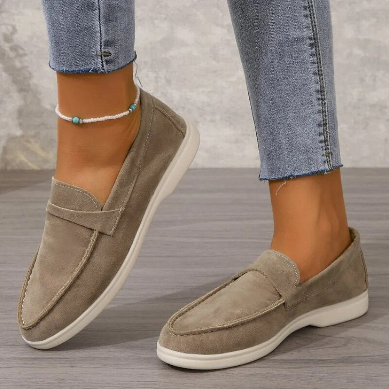 Fleur | Zwarte Loafers Dames Suède Instappers 0