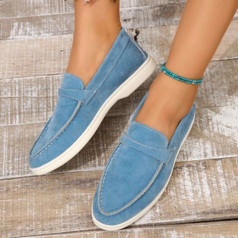 Fleur | Zwarte Loafers Dames Suède Instappers 2
