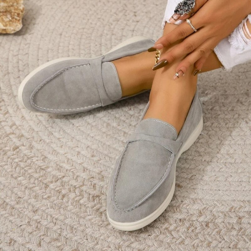 Fleur | Zwarte Loafers Dames Suède Instappers 3