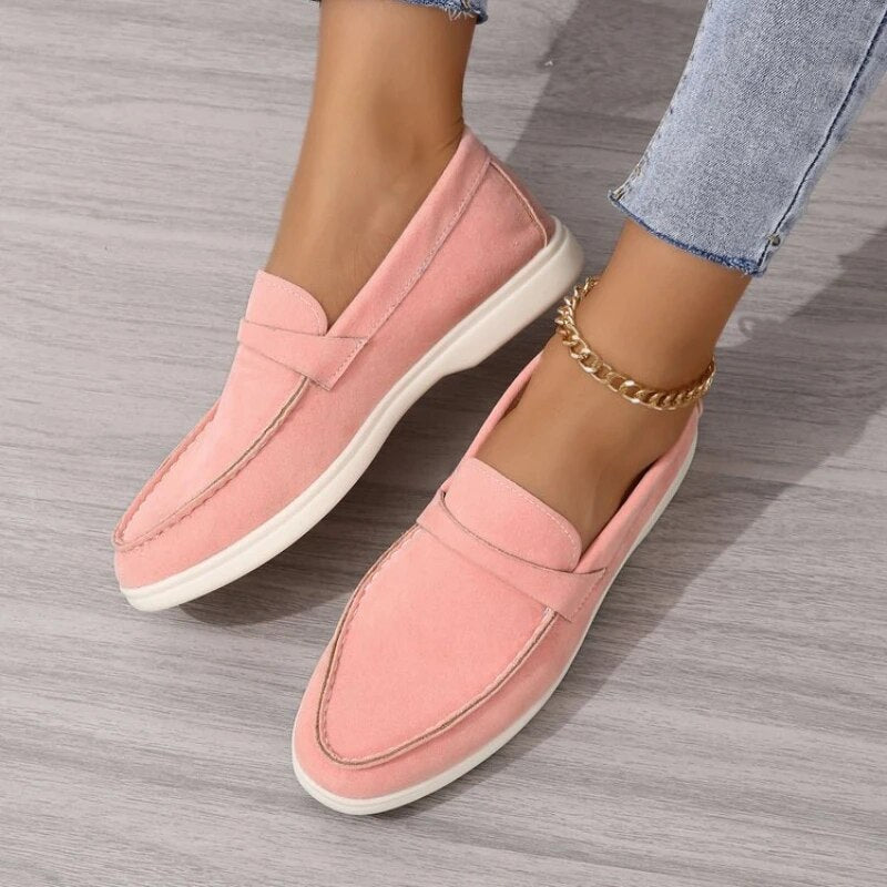 Fleur | Zwarte Loafers Dames Suède Instappers 4