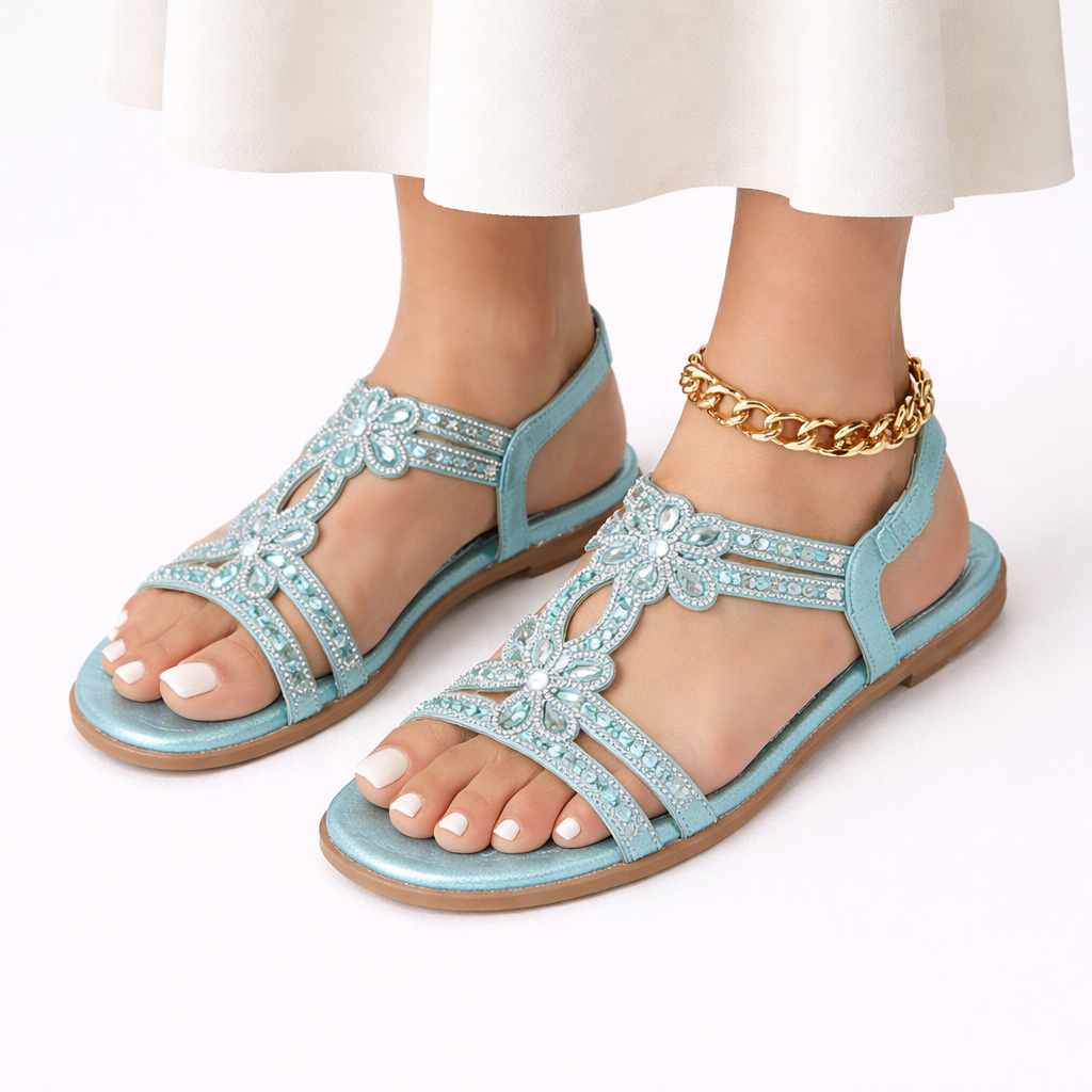 Flora | Dames Zomer Sandalen Met Bloemenmotief 2